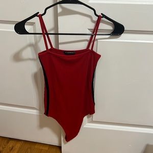 Brandy Melville red with black stripes tank top bodysuit